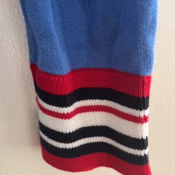 Tommy Hilfiger Preppy Sweater Cotton Blue Tennis Nautical Coastal Prep XS Classi - Picture 5 of 5